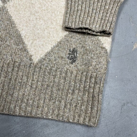 H&M x Pringle of Scotland Diamond Pattern Wool Knit Turtleneck Sweater Medium - Picture 3 of 7